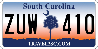 SC license plate ZUW410