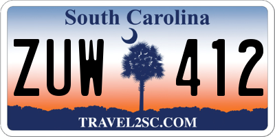 SC license plate ZUW412