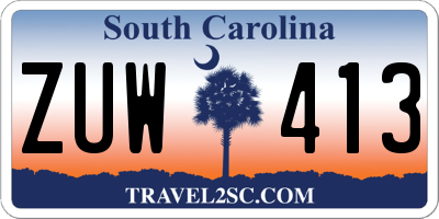 SC license plate ZUW413