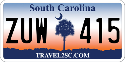 SC license plate ZUW415