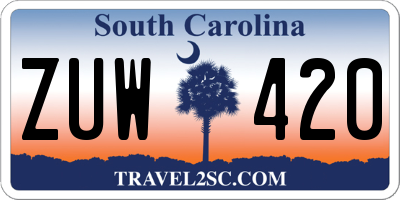 SC license plate ZUW420