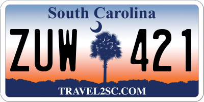 SC license plate ZUW421