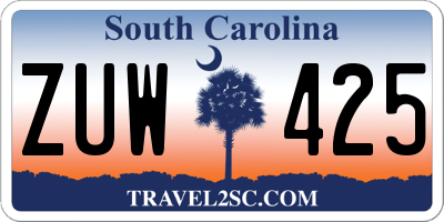SC license plate ZUW425