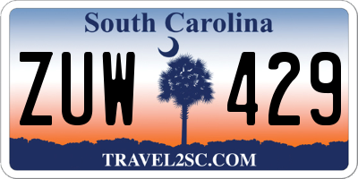 SC license plate ZUW429