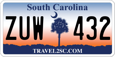 SC license plate ZUW432