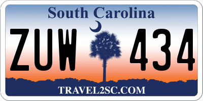 SC license plate ZUW434