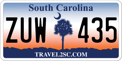SC license plate ZUW435