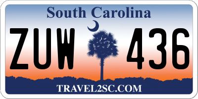 SC license plate ZUW436