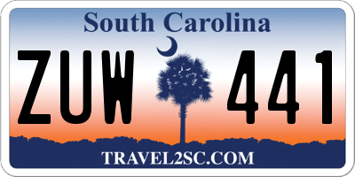 SC license plate ZUW441