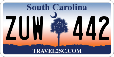 SC license plate ZUW442
