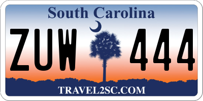 SC license plate ZUW444