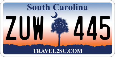 SC license plate ZUW445
