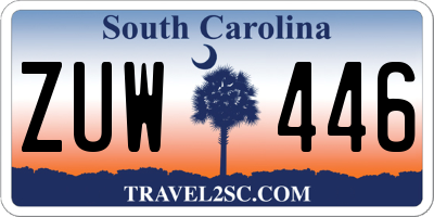 SC license plate ZUW446