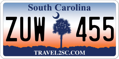 SC license plate ZUW455
