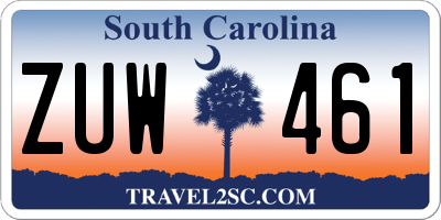 SC license plate ZUW461