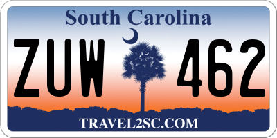 SC license plate ZUW462