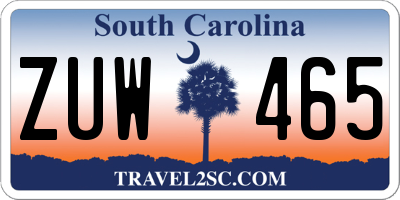 SC license plate ZUW465