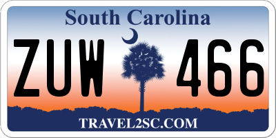 SC license plate ZUW466