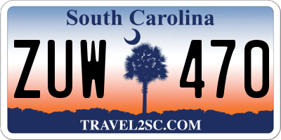 SC license plate ZUW470
