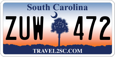 SC license plate ZUW472