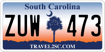 SC license plate ZUW473