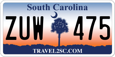 SC license plate ZUW475