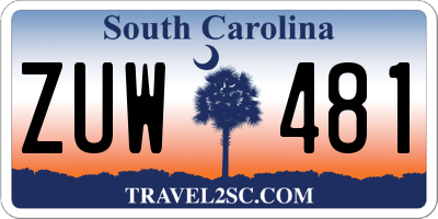 SC license plate ZUW481