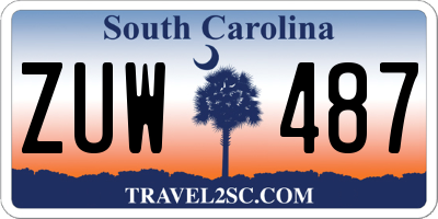 SC license plate ZUW487