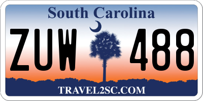 SC license plate ZUW488