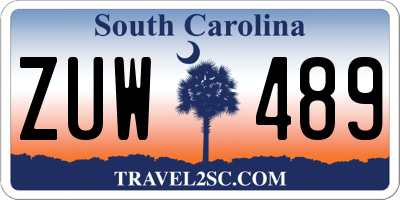 SC license plate ZUW489