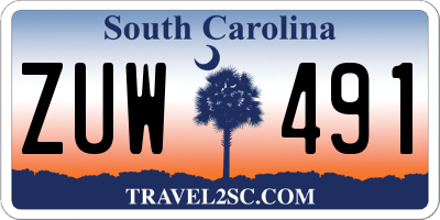 SC license plate ZUW491