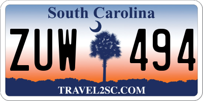 SC license plate ZUW494