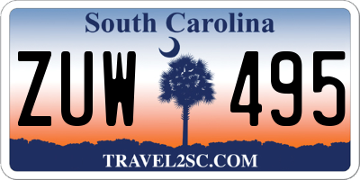 SC license plate ZUW495