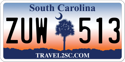 SC license plate ZUW513