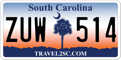 SC license plate ZUW514