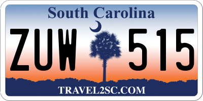 SC license plate ZUW515