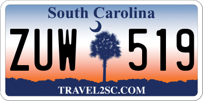 SC license plate ZUW519