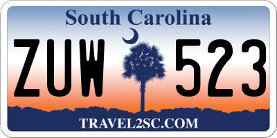 SC license plate ZUW523