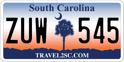 SC license plate ZUW545