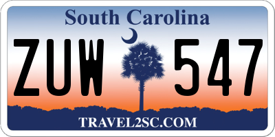 SC license plate ZUW547