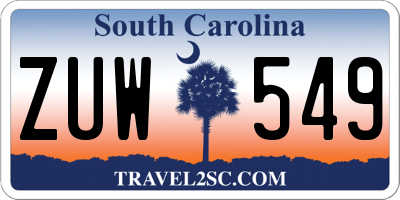 SC license plate ZUW549