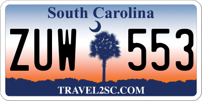 SC license plate ZUW553