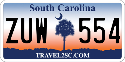 SC license plate ZUW554