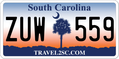 SC license plate ZUW559