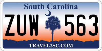 SC license plate ZUW563
