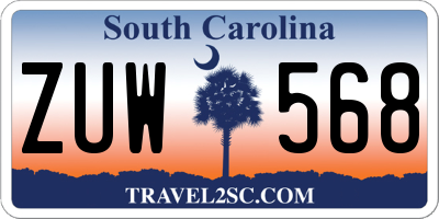 SC license plate ZUW568