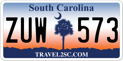 SC license plate ZUW573