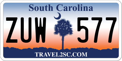 SC license plate ZUW577