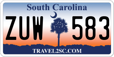 SC license plate ZUW583