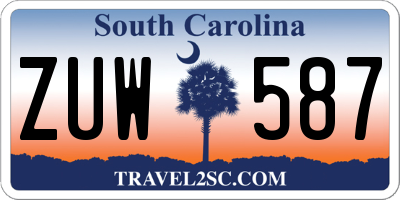 SC license plate ZUW587